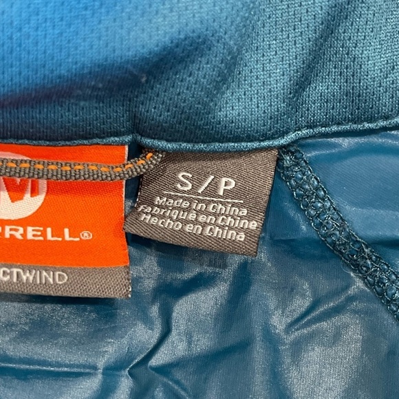 Merrell Size Small zippered up the front Wind Breaker jacket teal outdoor rain - Picture 4 of 16